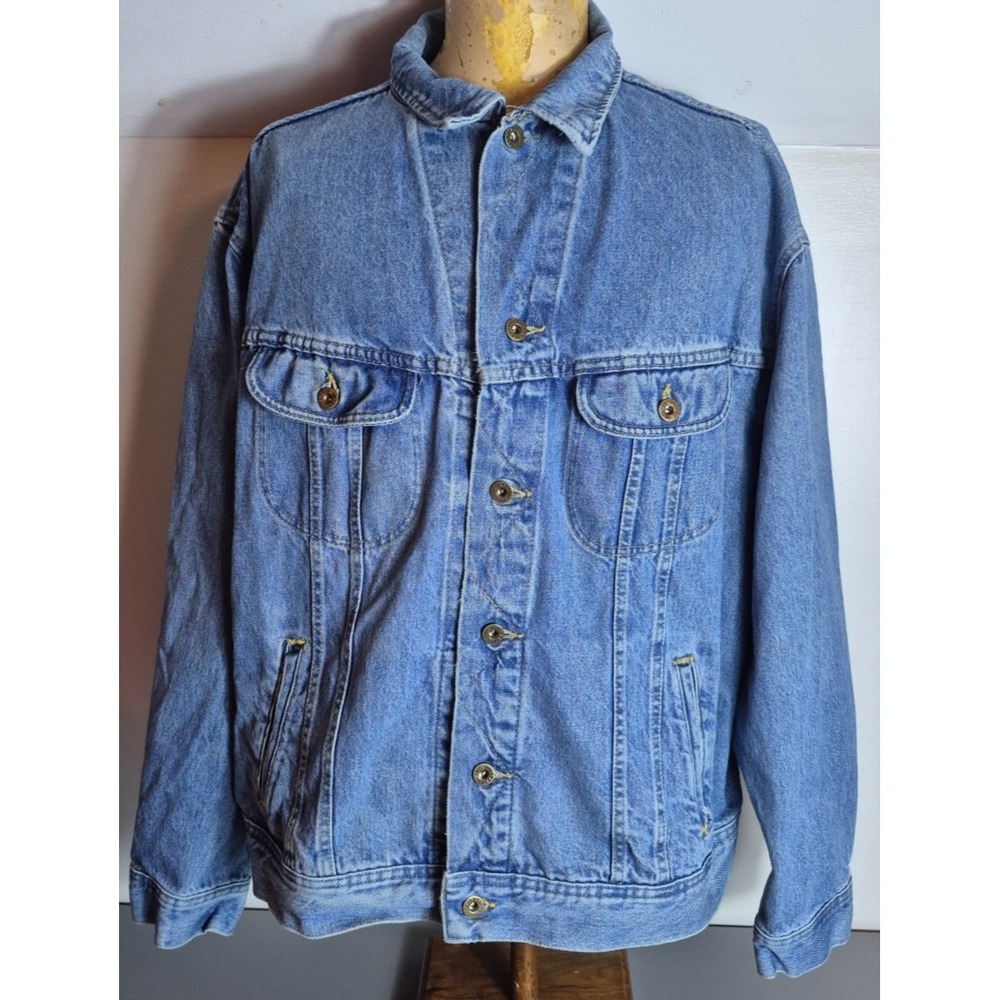 Vintage Lee Dungarees Mens Denim Jacket XL Blue